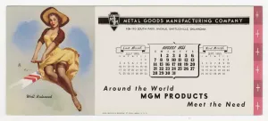 1955 August Vintage, Unused Gil Elvgren "Well Balanced" Pinup Advertising Blotter