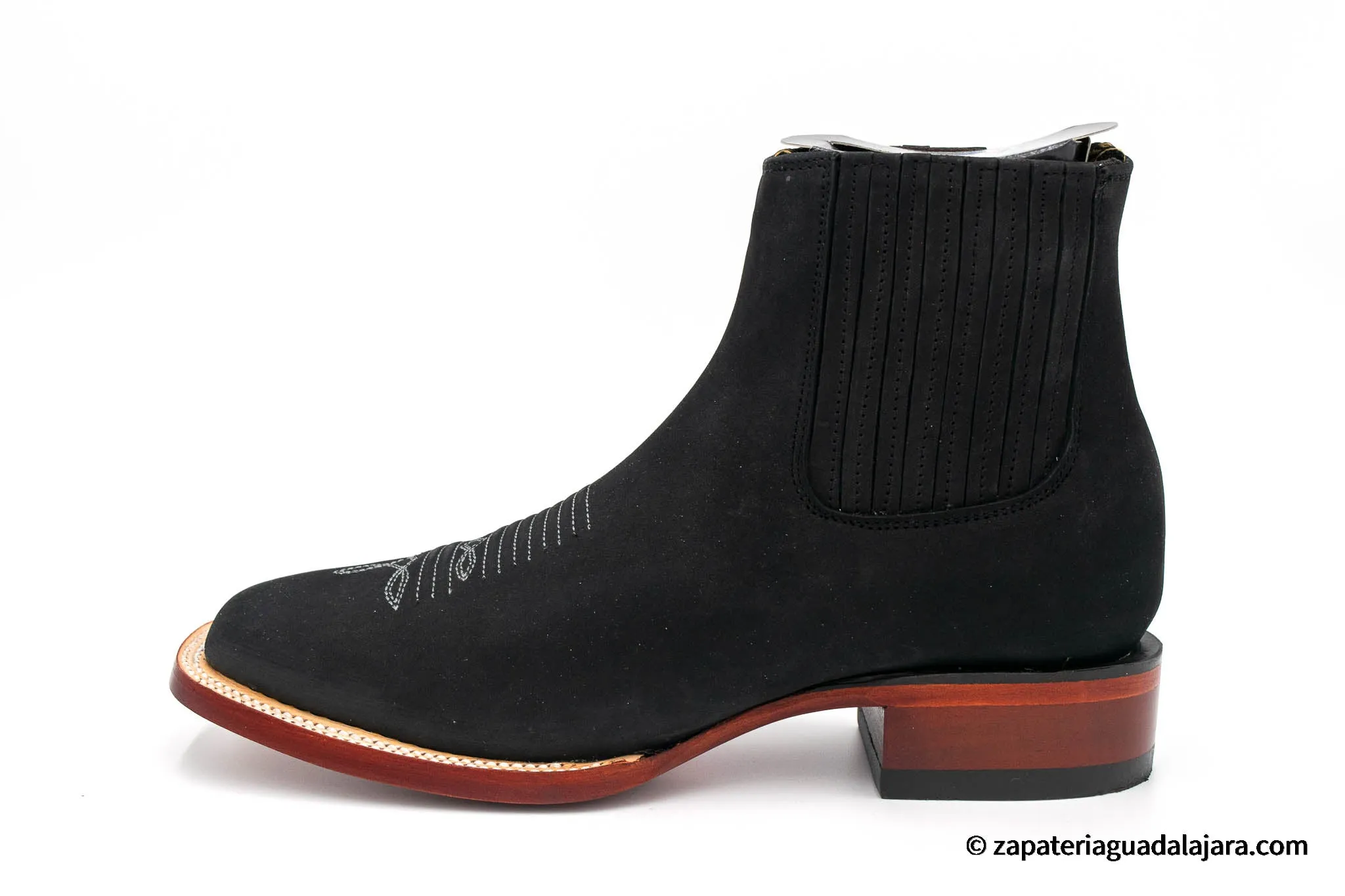282BM6305 WIDE SQUARE TOE NOBUCK BLACK