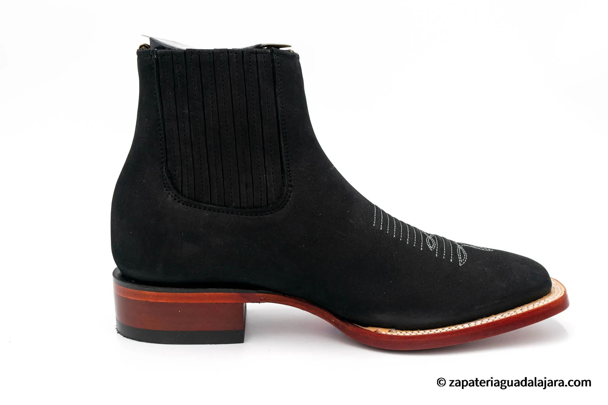 282BM6305 WIDE SQUARE TOE NOBUCK BLACK