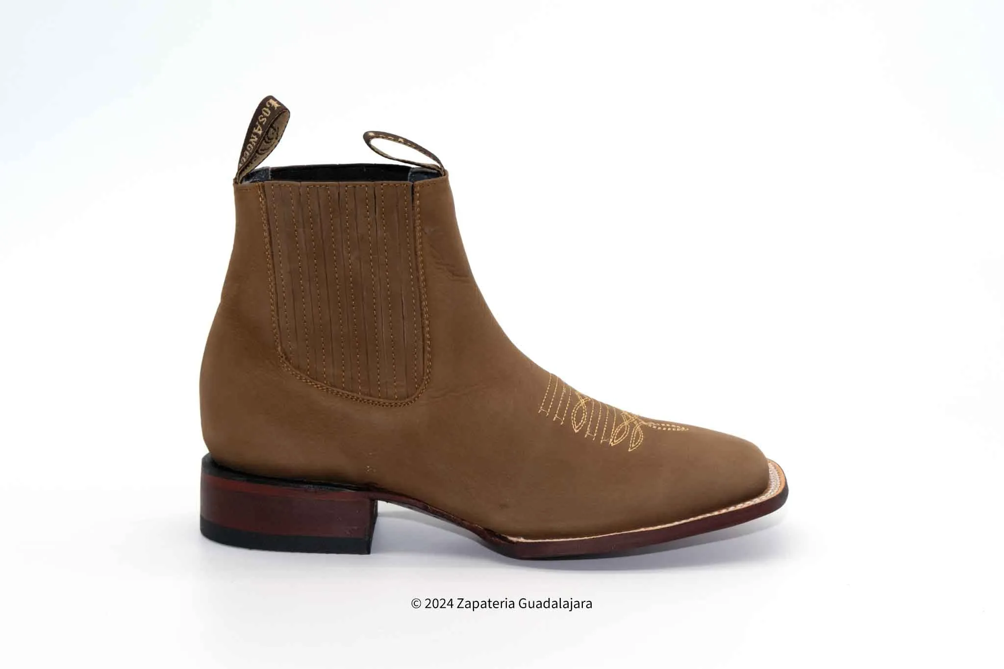 70BM6361 MEN WIDE SQUARE TOE NOBUCK TAUPE LEATHER BOOT