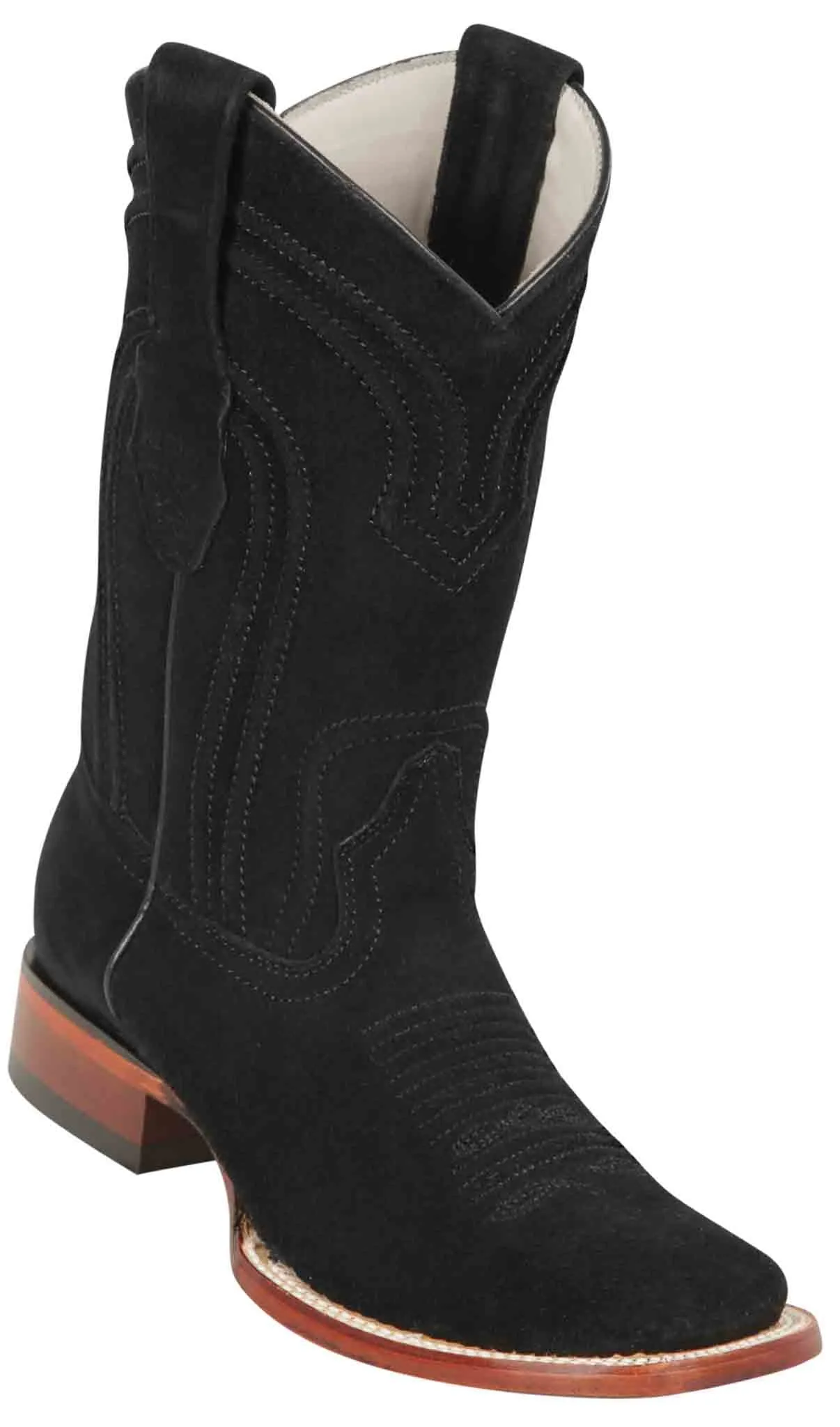 8226605 LOS ALTOS BOOTS WIDE SQUARE TOE SUEDE BLACK
