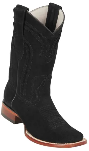 8226605 LOS ALTOS BOOTS WIDE SQUARE TOE SUEDE BLACK
