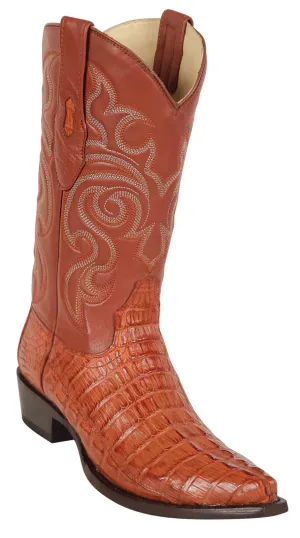 940103 LOS ALTOS BOOTS SNIP TOE CAIMAN TAIL COGNAC
