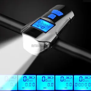 All-in-One Cycling LED Light, Horn, Speedometer Unit