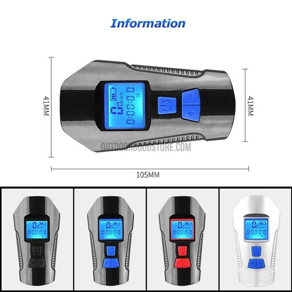All-in-One Cycling LED Light, Horn, Speedometer Unit