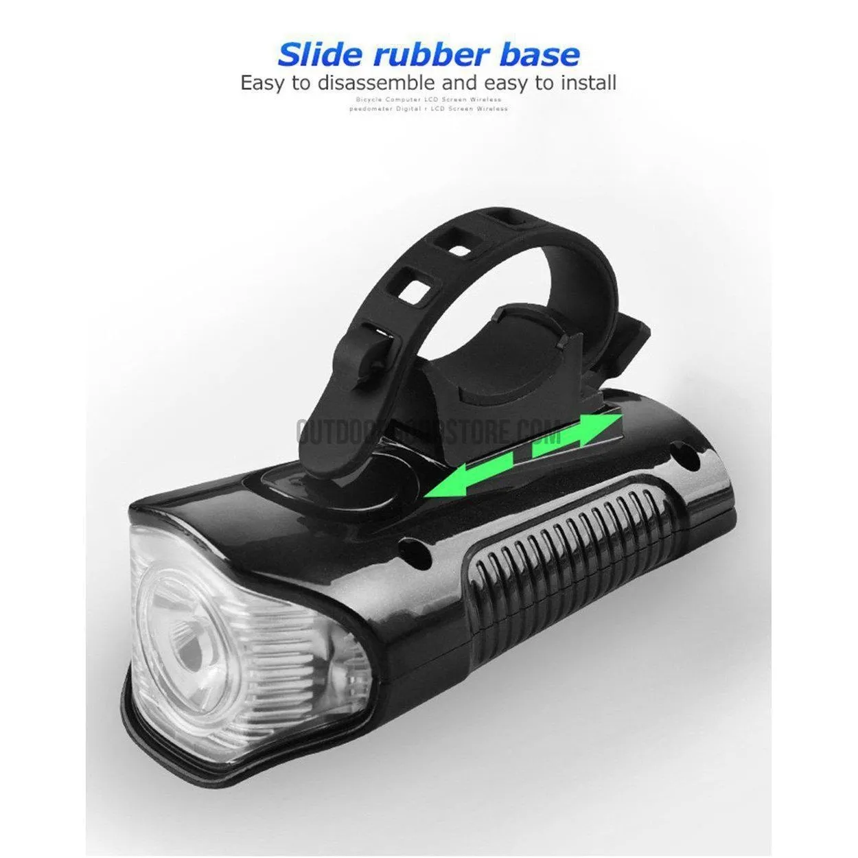 All-in-One Cycling LED Light, Horn, Speedometer Unit