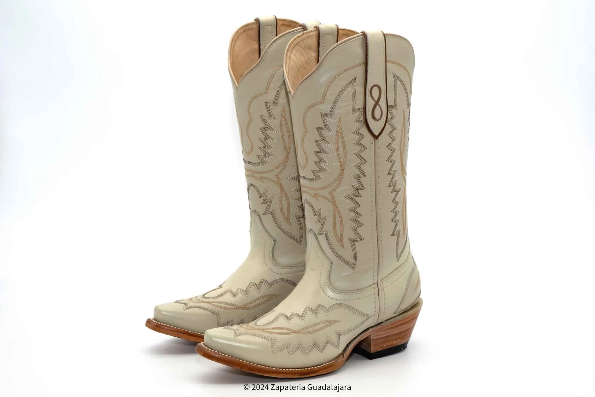 AMELIA-340 WOMEN SNIP TOE WINTERWHITE LEATHER BOOT