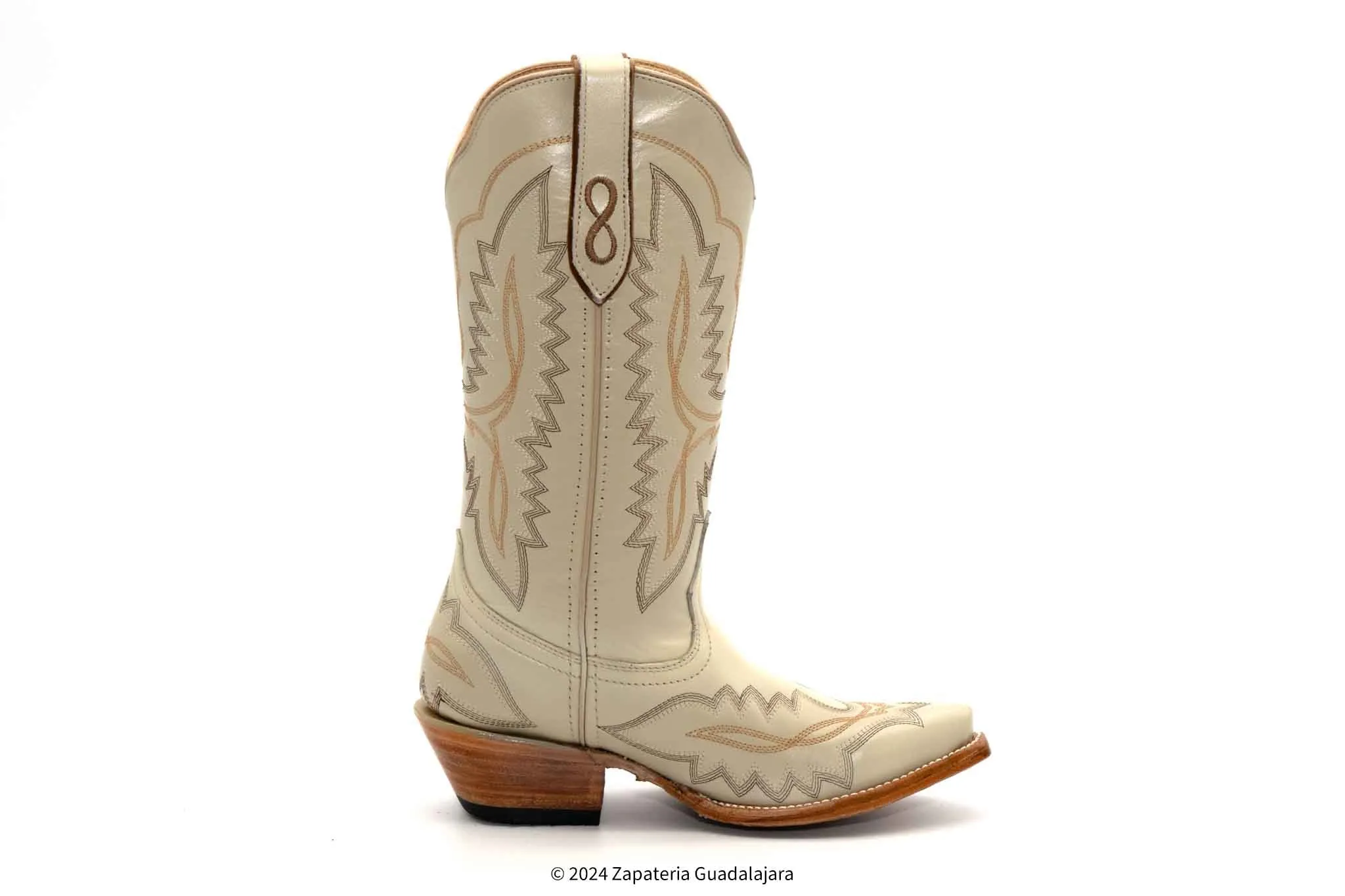 AMELIA-340 WOMEN SNIP TOE WINTERWHITE LEATHER BOOT
