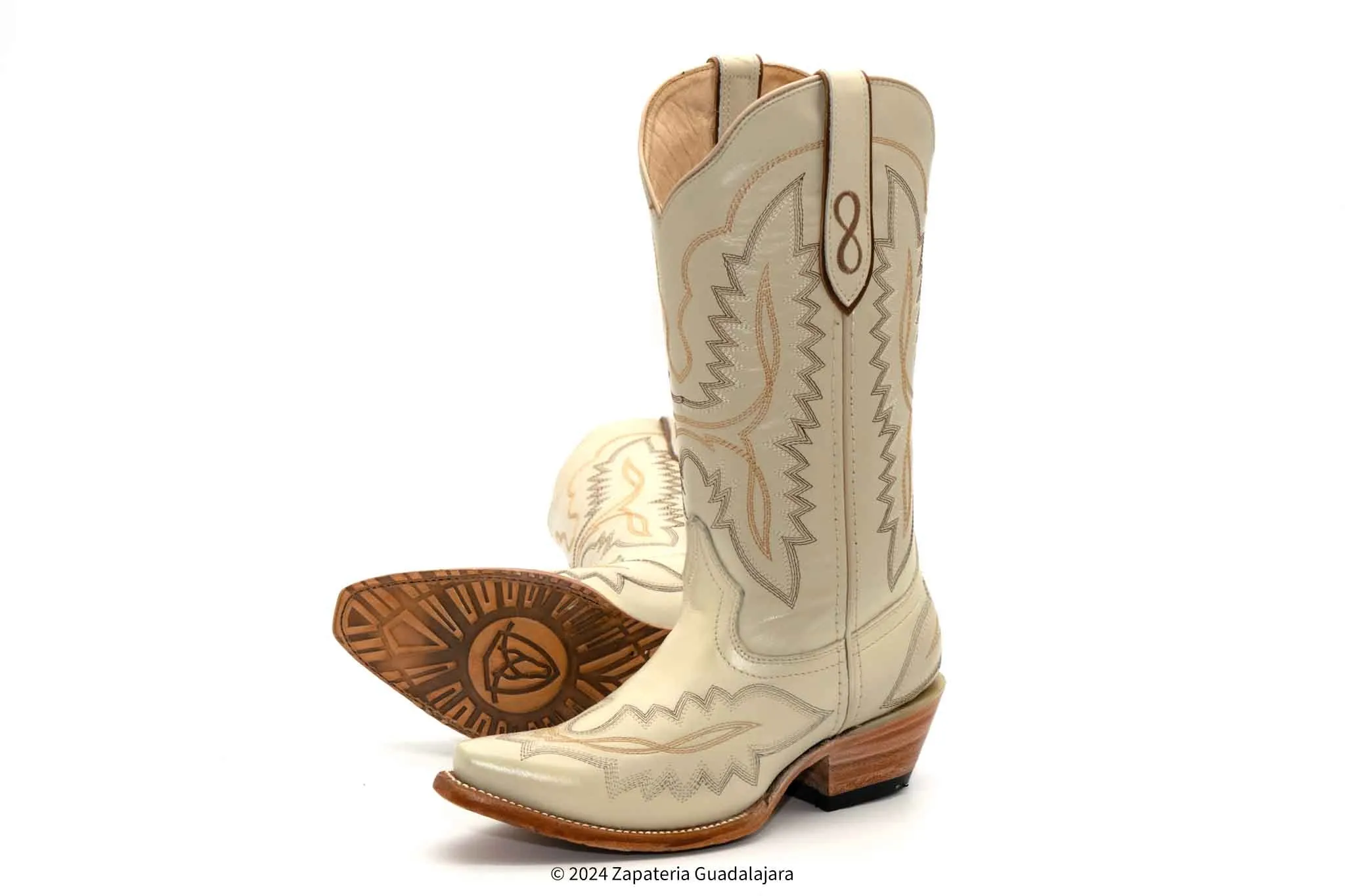 AMELIA-340 WOMEN SNIP TOE WINTERWHITE LEATHER BOOT