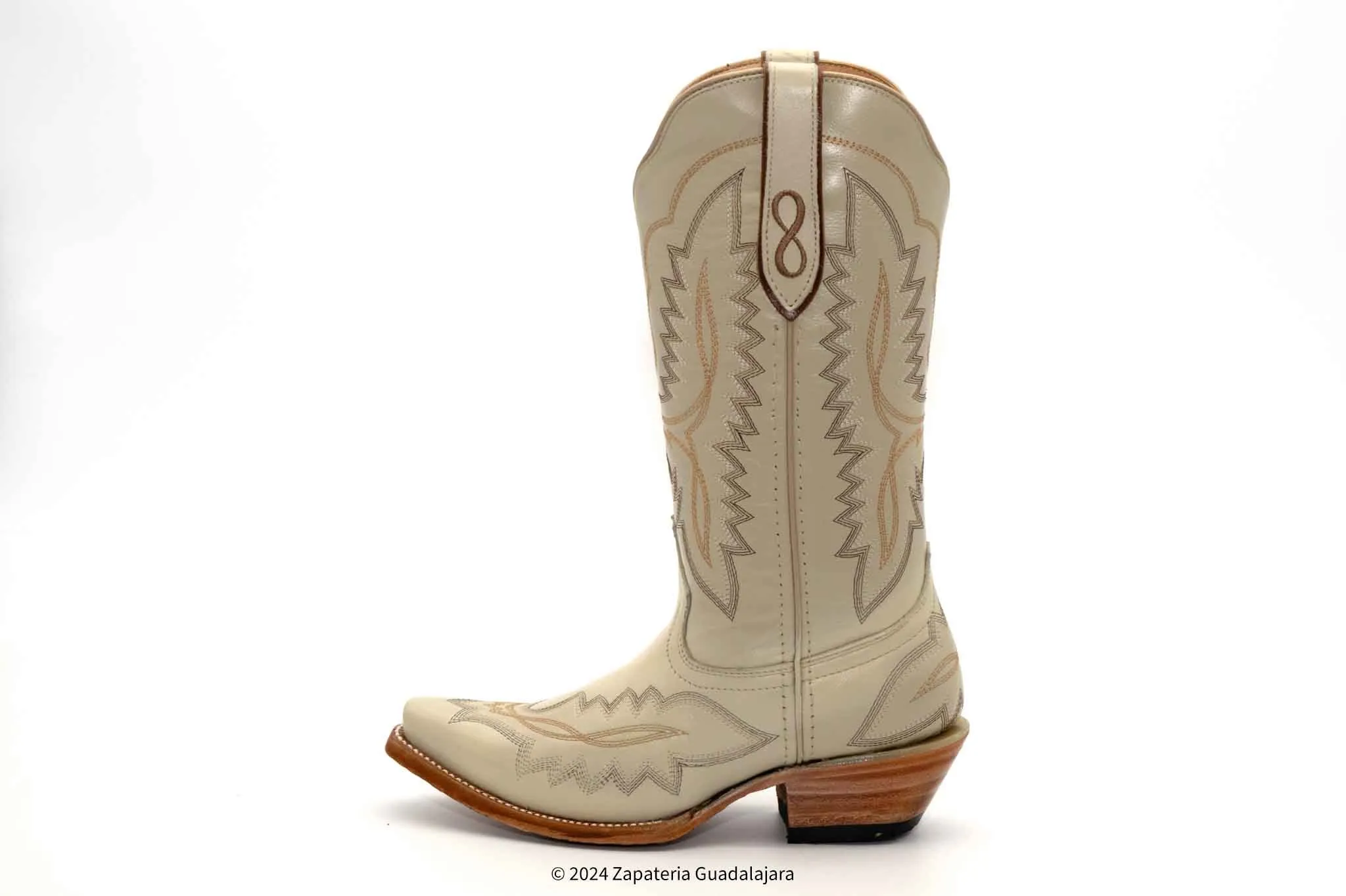 AMELIA-340 WOMEN SNIP TOE WINTERWHITE LEATHER BOOT