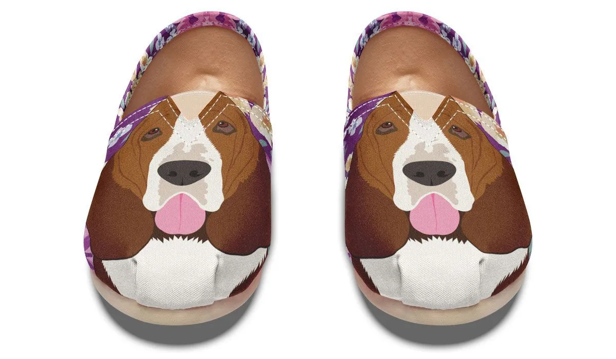 Basset Hound Dog Portrait Casual Shoes