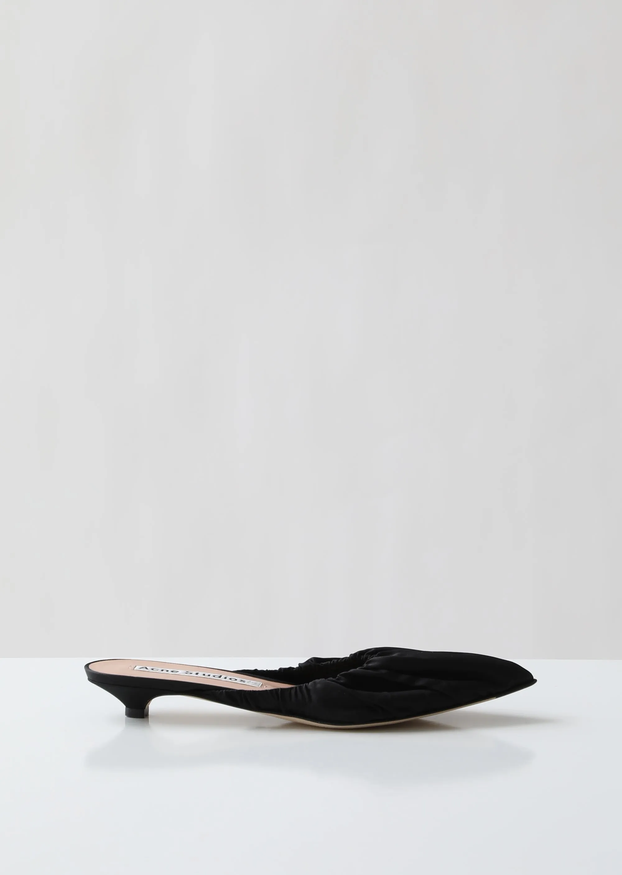 Bea Ruched Satin Mules