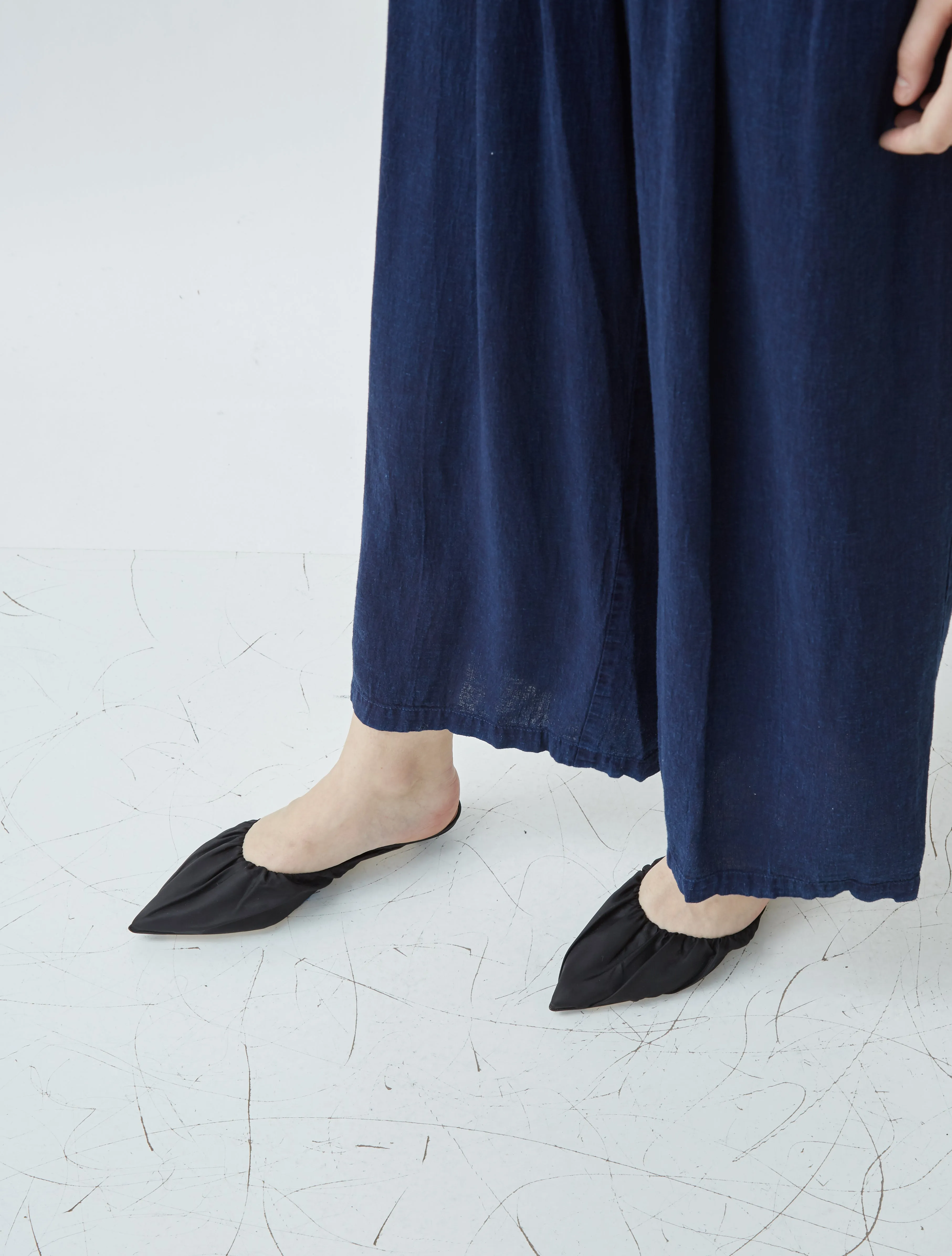Bea Ruched Satin Mules