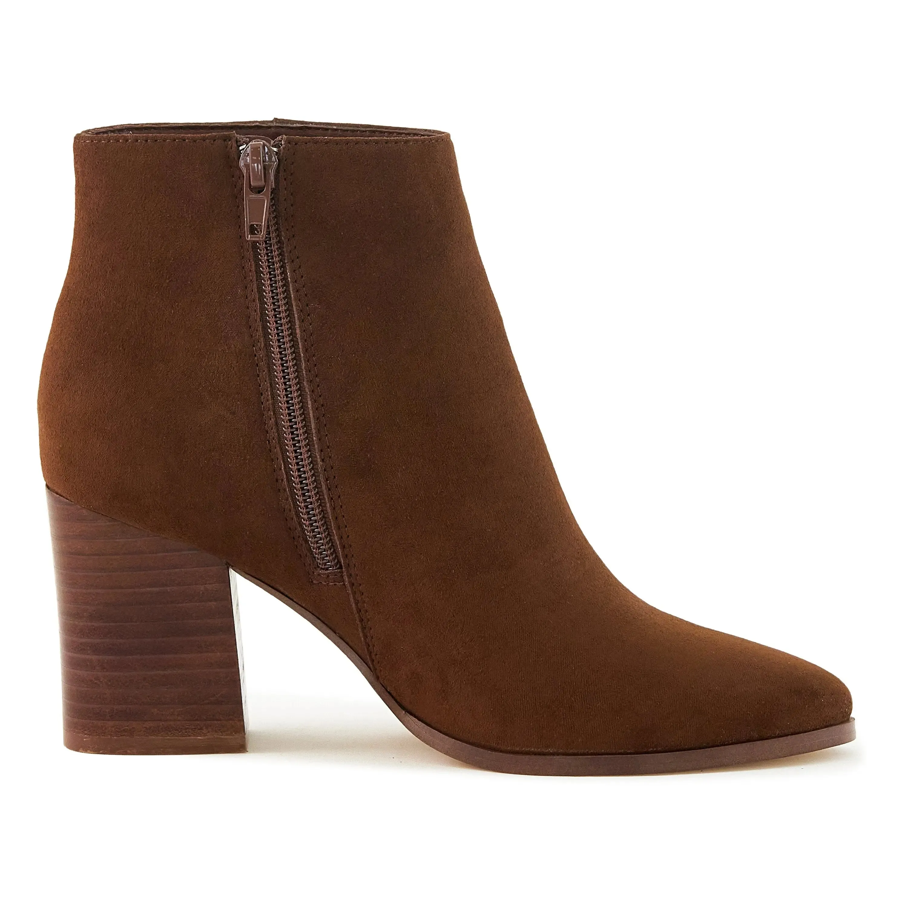 Brown Women's Malibu Stacked Heel Booties