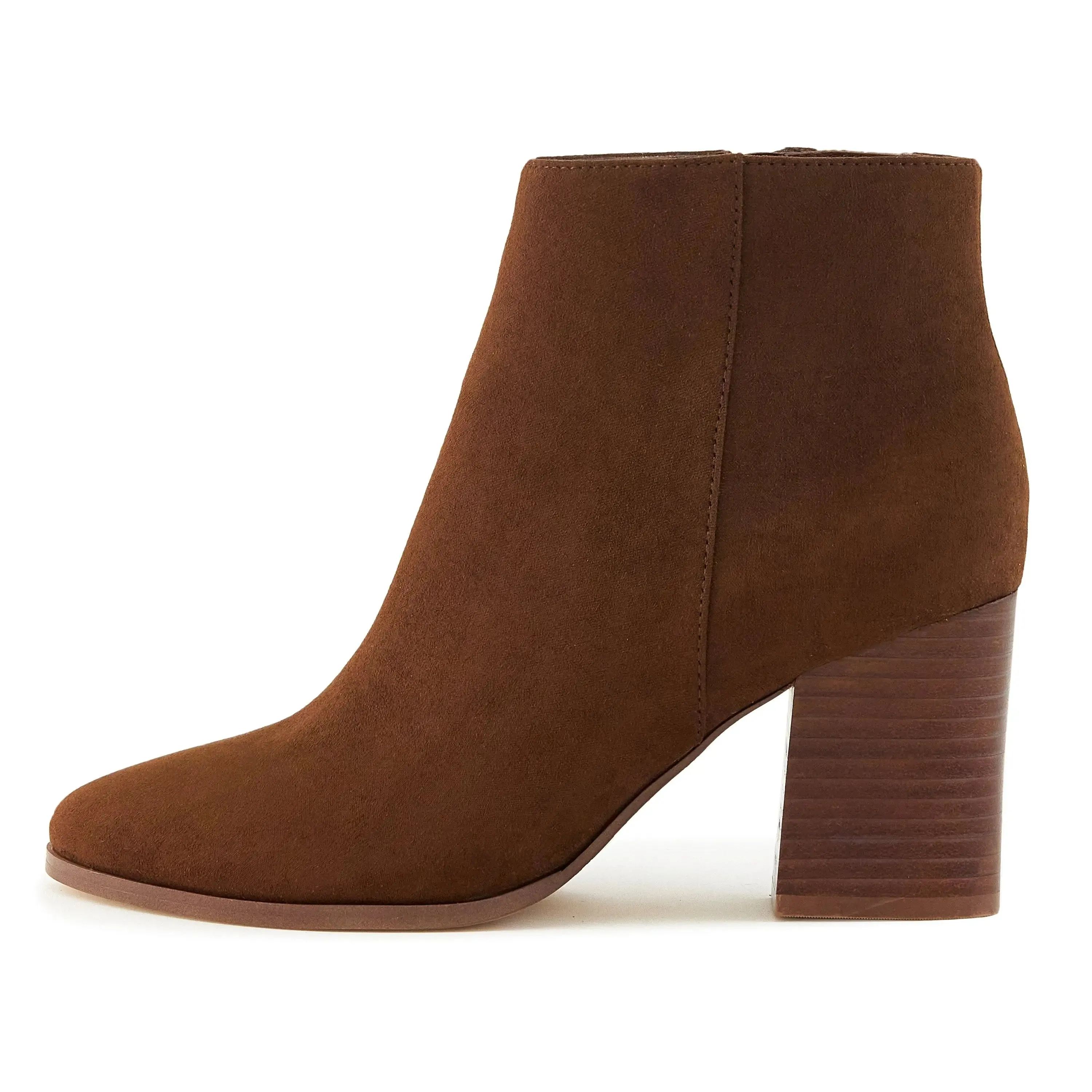 Brown Women's Malibu Stacked Heel Booties