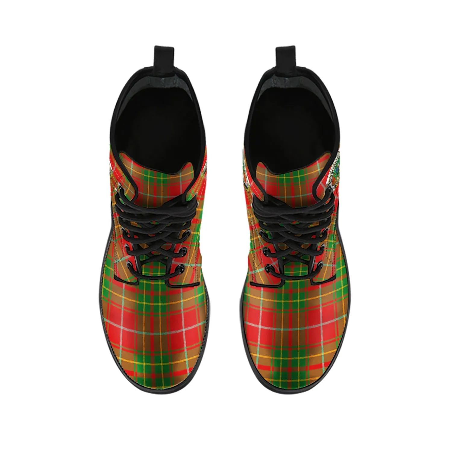 Burnett Tartan Leather Boots with Family Crest