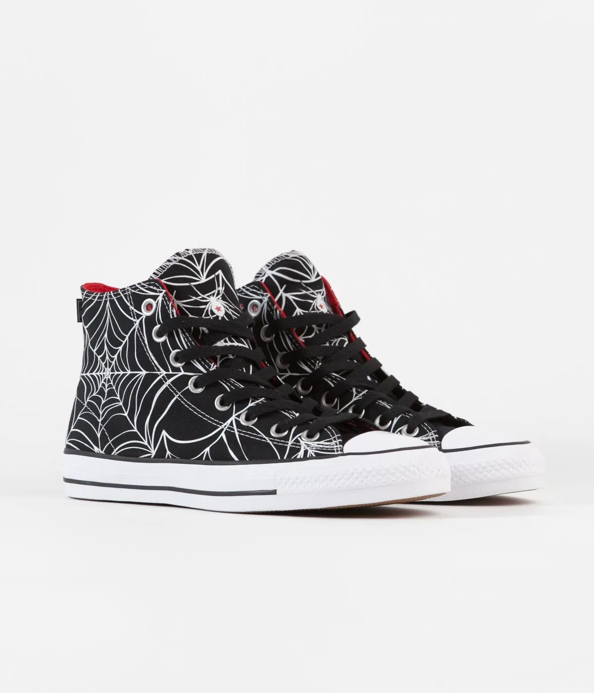 Converse CTAS Pro Hi White Widow Shoes - Black / University Red / White
