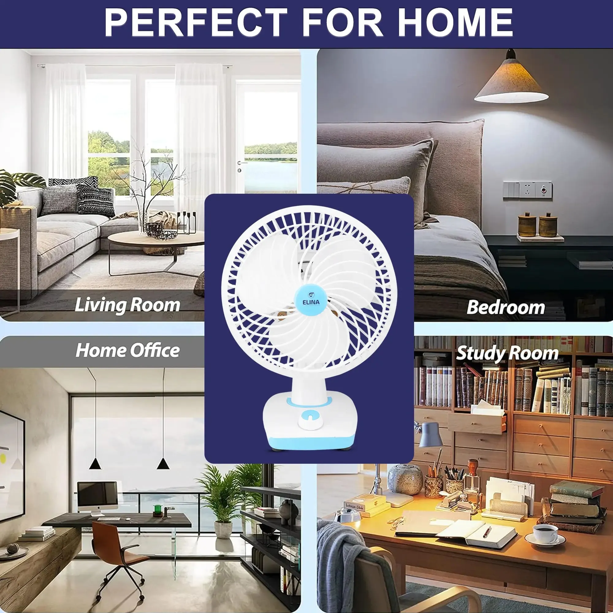 Elina All Purpose Fan 9" Sweep with Oscillation