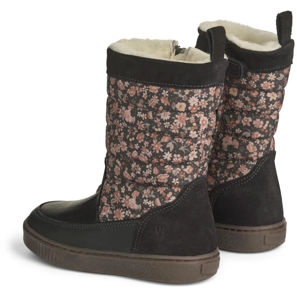 Gefütterter Winterstiefel Koa High mit Tex-Membran - black granite winter flowers