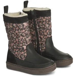 Gefütterter Winterstiefel Koa High mit Tex-Membran - black granite winter flowers