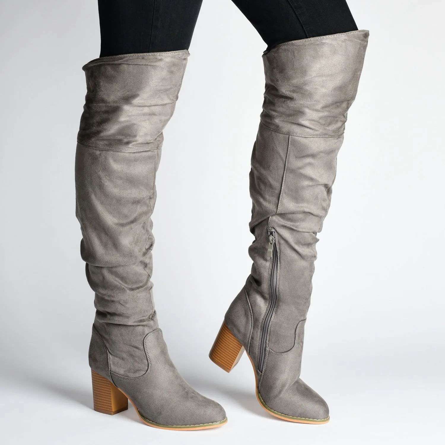 KAISON THIGH HIGH BOOTS IN X-WIDE CALF