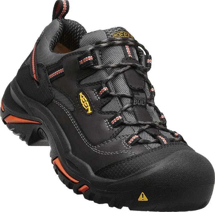 'Keen Utility' Men's Braddock Low Steel Toe - Black / Grey / Orange