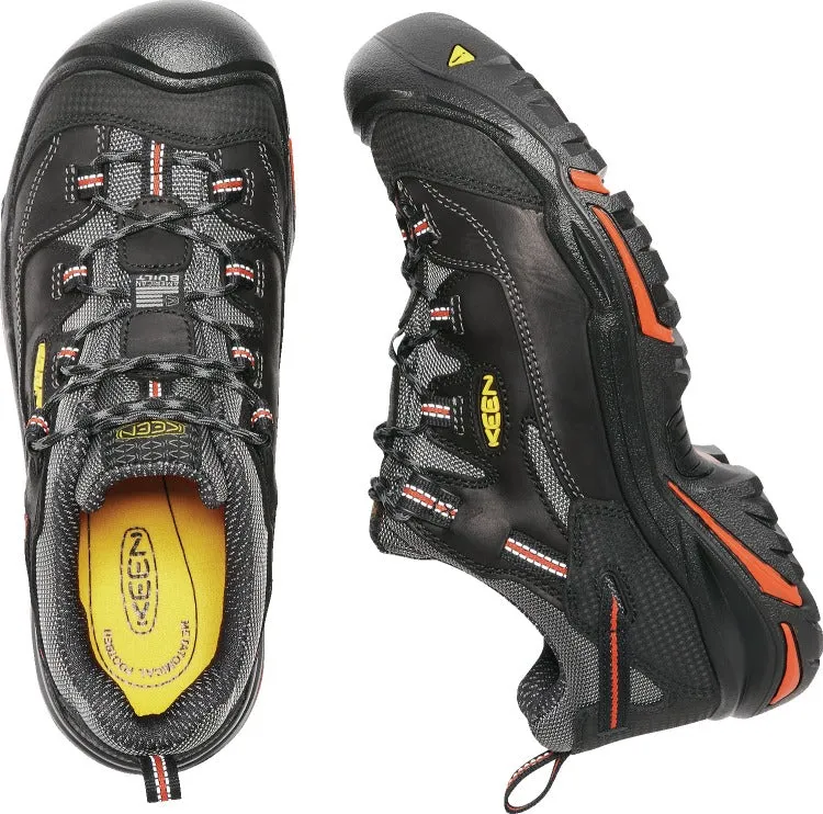 'Keen Utility' Men's Braddock Low Steel Toe - Black / Grey / Orange