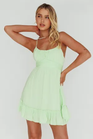 Linka Ruched Bust Criss-Cross Back Dress Apple