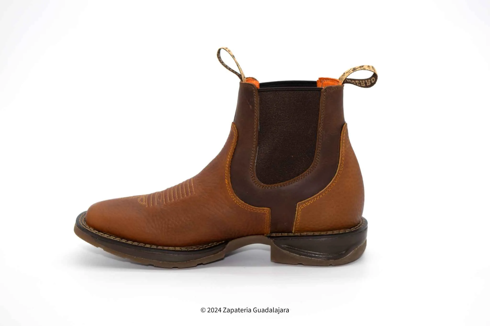 MEN SQUARE TOE RHINO HONEY DAYDO-MIX RUBBER SOLE LEATHER BOOT