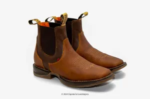 MEN SQUARE TOE RHINO HONEY DAYDO-MIX RUBBER SOLE LEATHER BOOT
