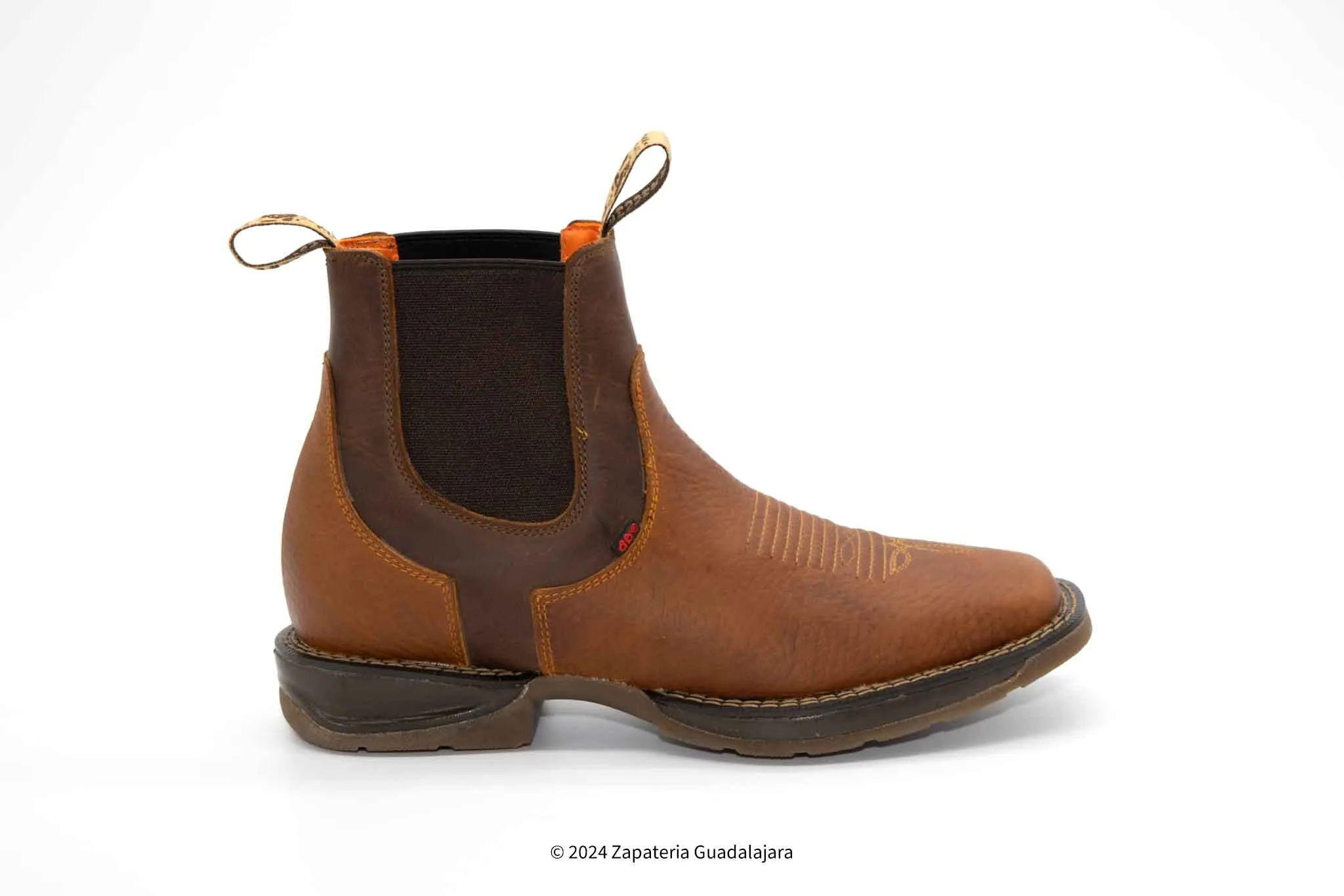 MEN SQUARE TOE RHINO HONEY DAYDO-MIX RUBBER SOLE LEATHER BOOT