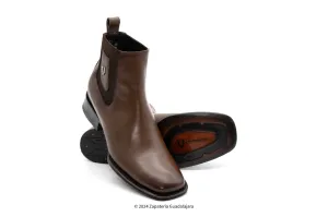 MEN WIDE SQARE TOE FADED BROWN LEATHER BOOT - 782B2716