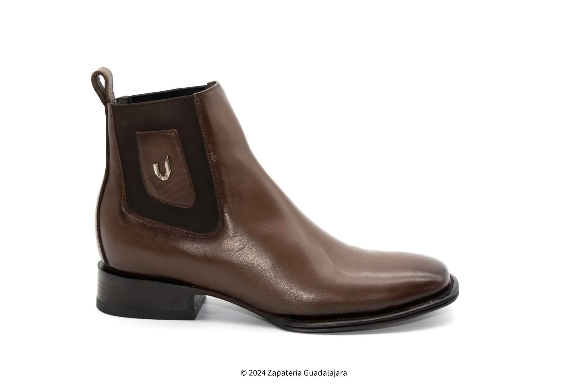 MEN WIDE SQARE TOE FADED BROWN LEATHER BOOT - 782B2716
