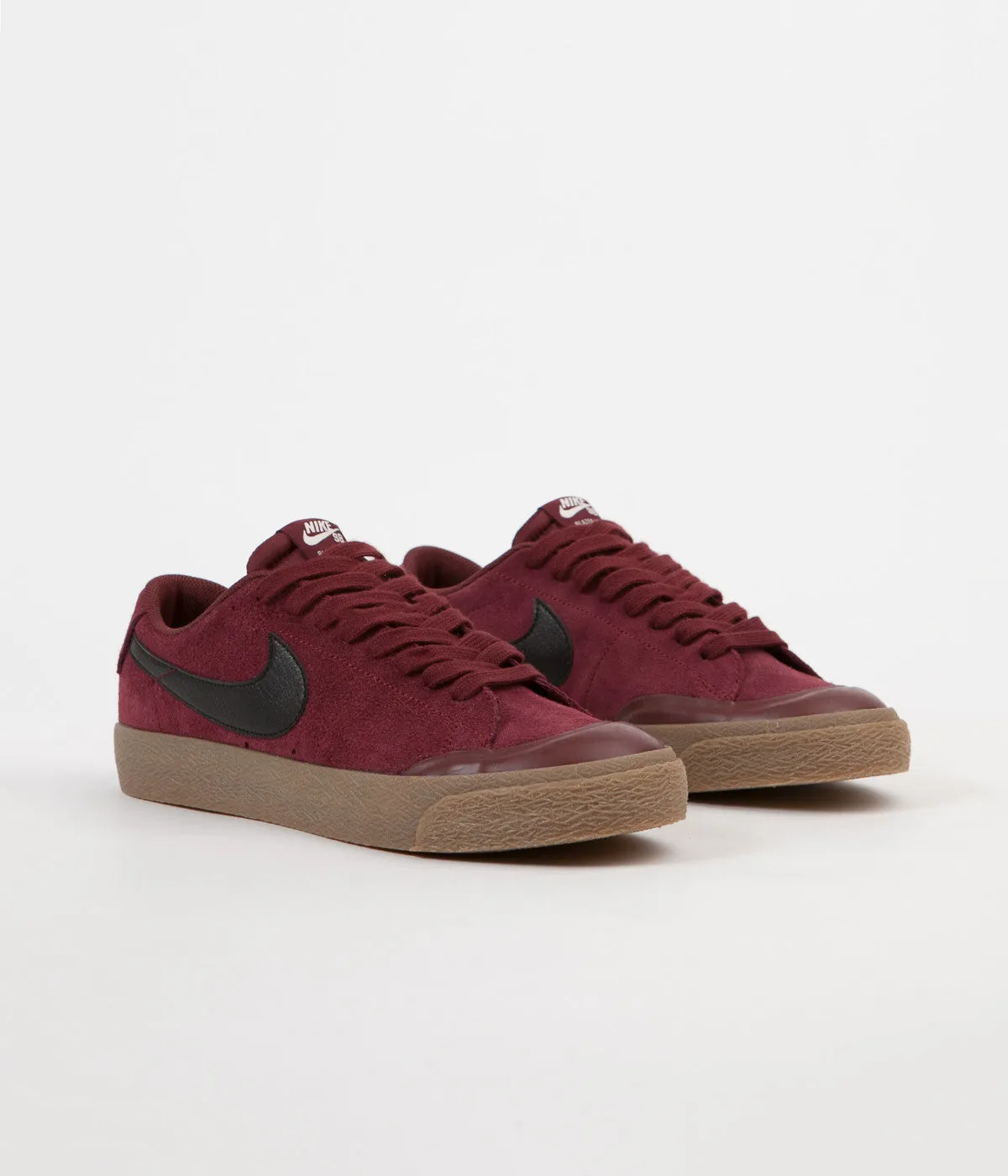 Nike SB Blazer Low XT Shoes - Dark Team Red / Black - Gum Light Brown - Sail