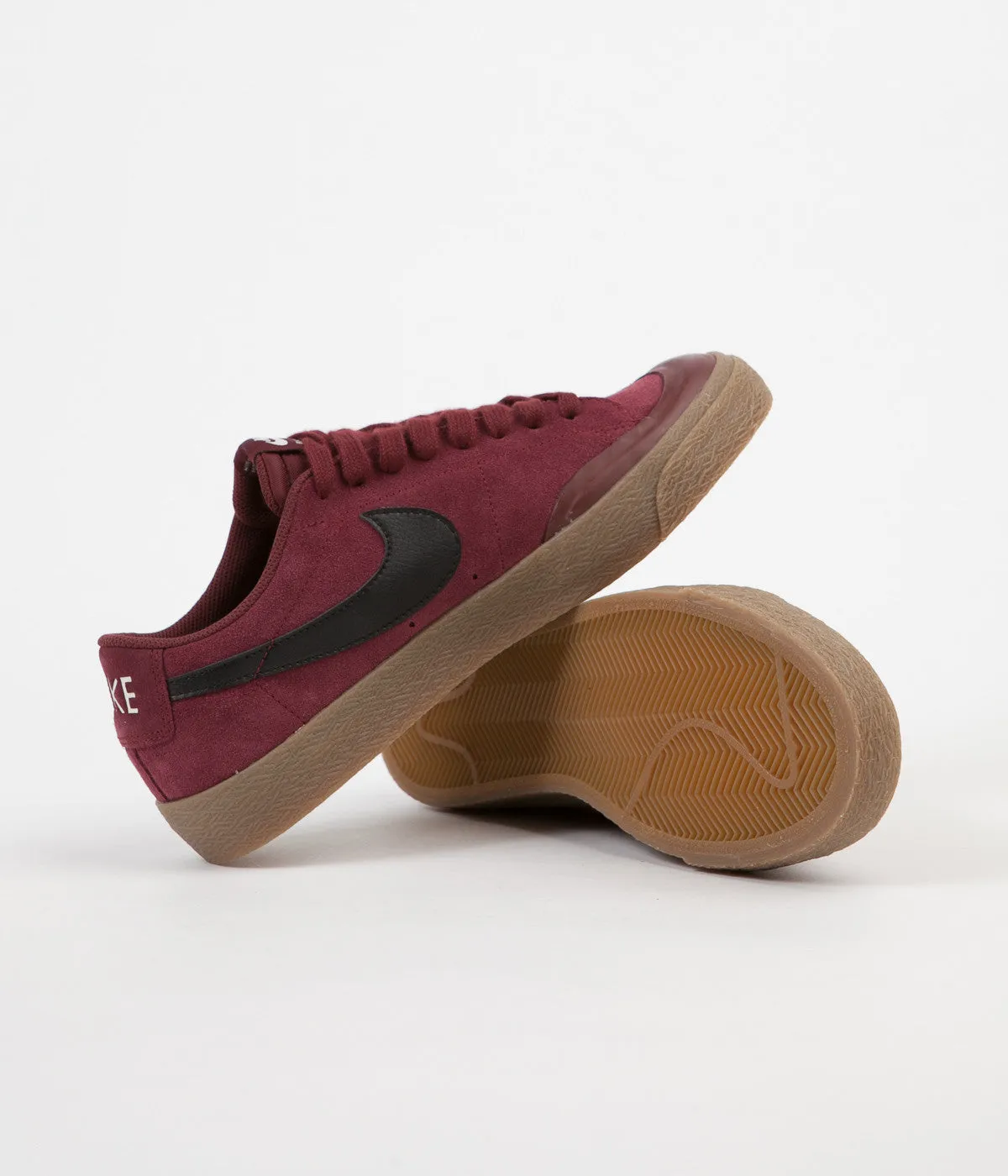 Nike SB Blazer Low XT Shoes - Dark Team Red / Black - Gum Light Brown - Sail