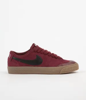 Nike SB Blazer Low XT Shoes - Dark Team Red / Black - Gum Light Brown - Sail