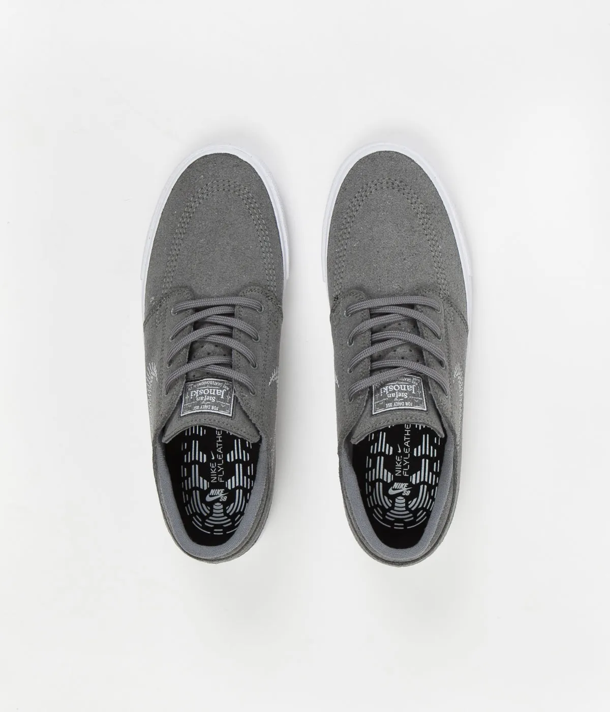 Nike SB Janoski Flyleather Shoes - Tumbled Grey / White - Tumbled Grey - White