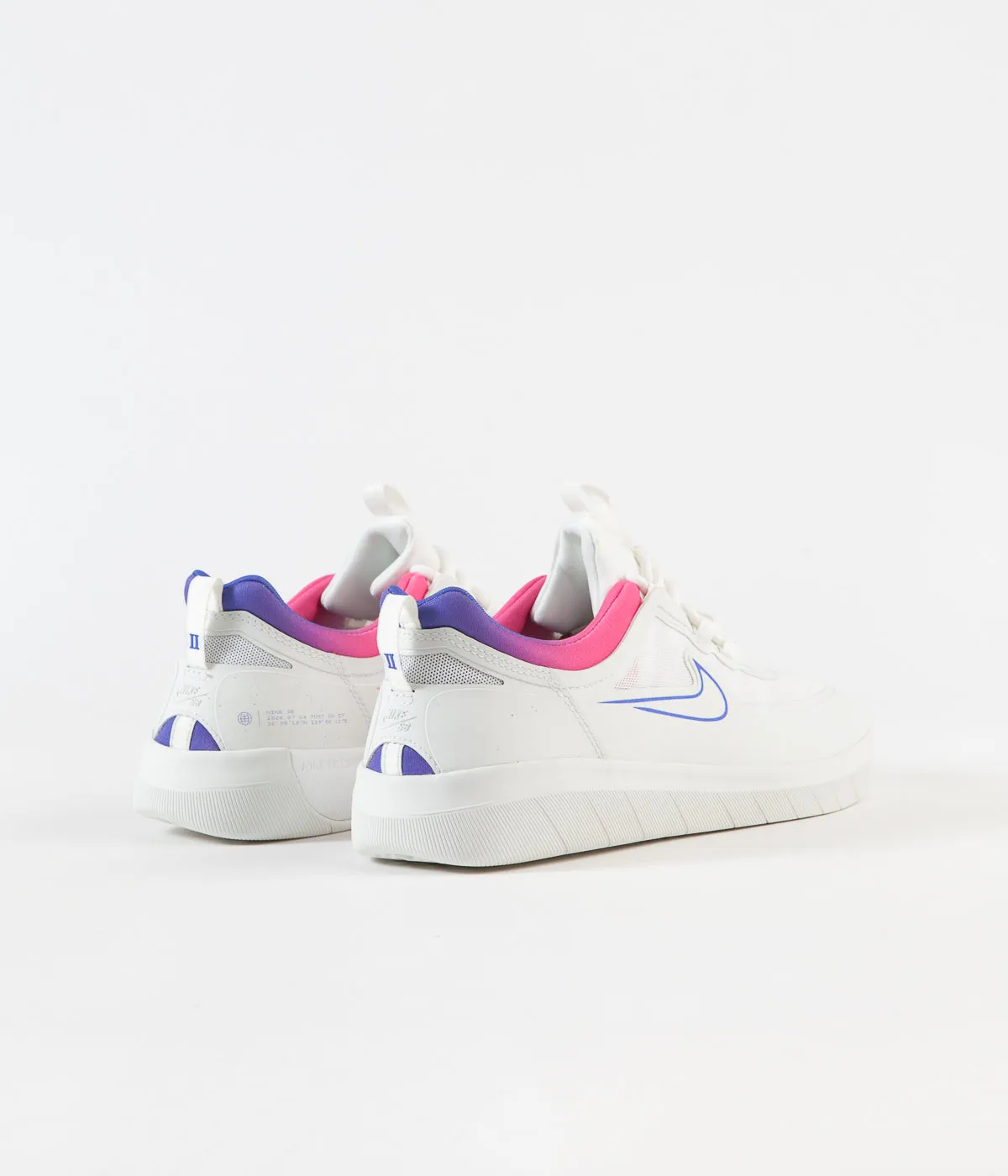 Nike SB Nyjah Free 2 Shoes - Summit White / Racer Blue - Pink Blast
