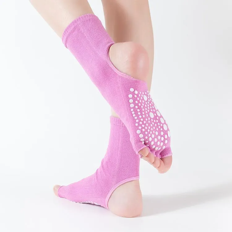 Open Toes Bare Heels Yoga Socks