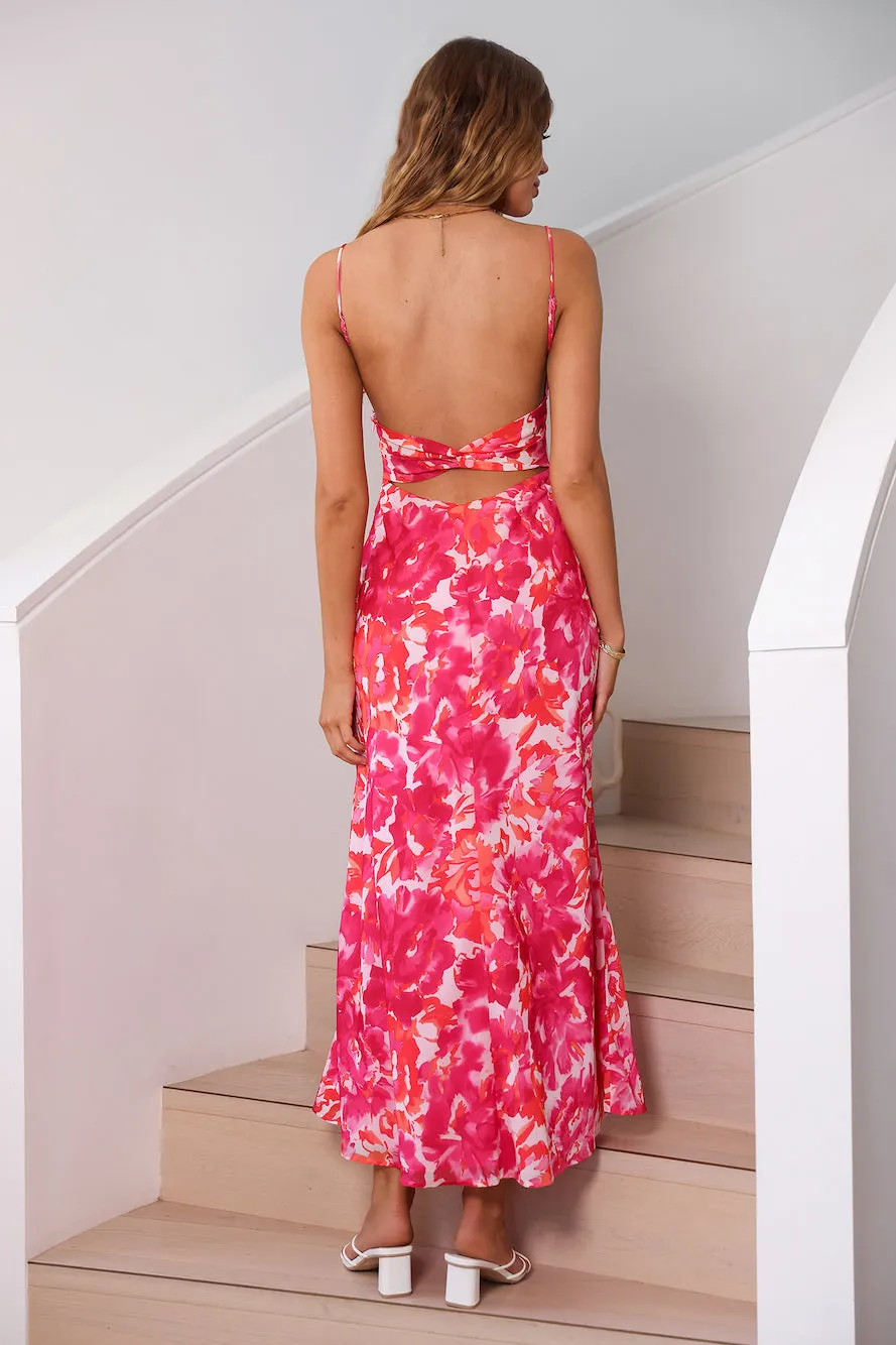 Peony Pillow Maxi Dress Pink