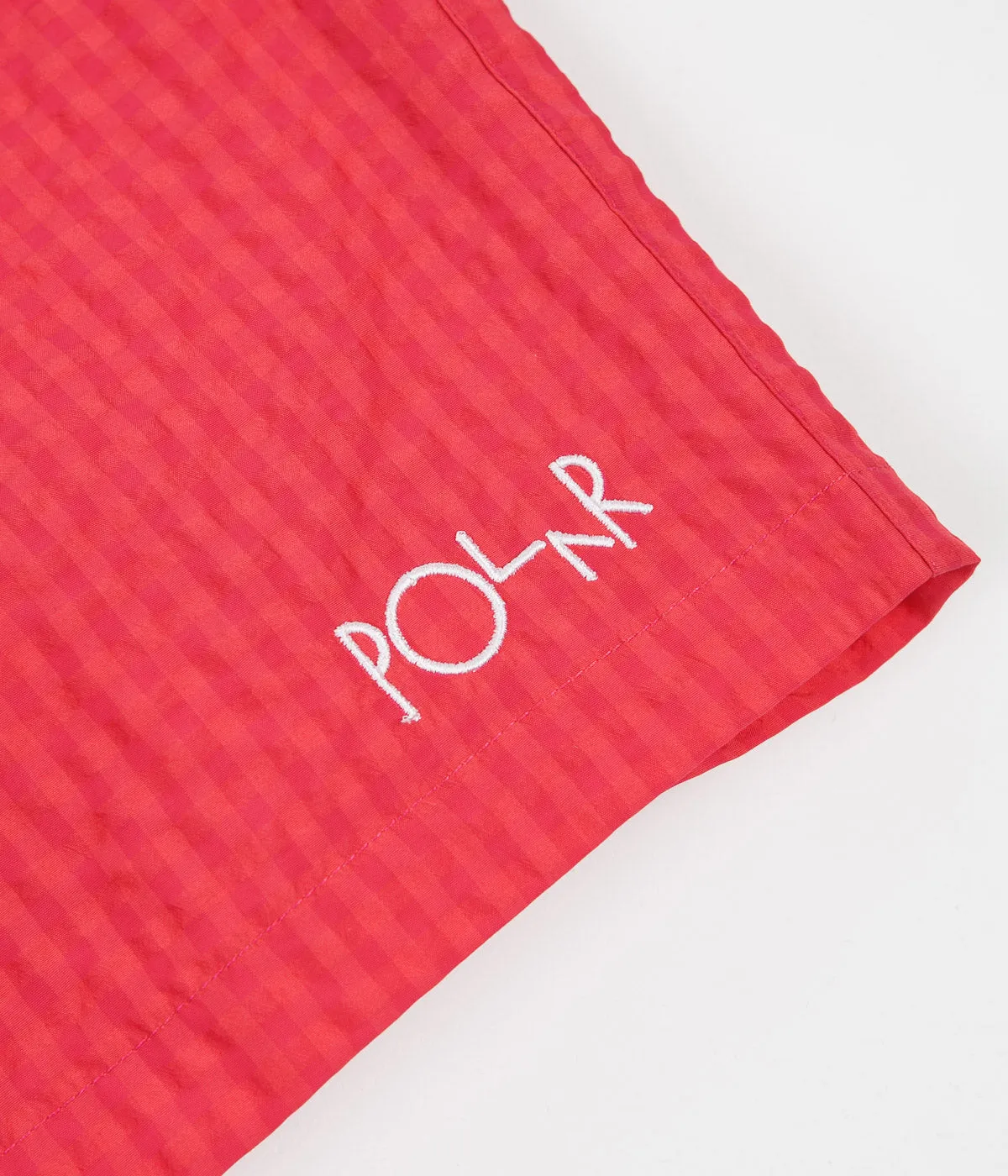 Polar Seersucker Swim Shorts - Berry
