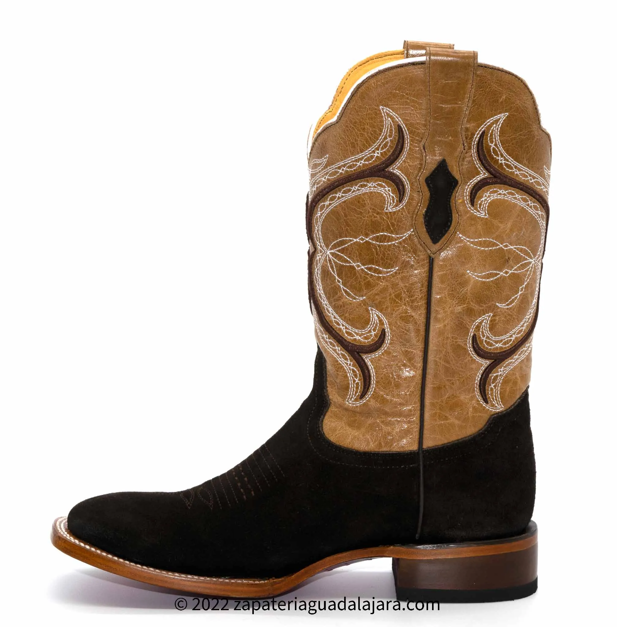 Q8226394 WIDE SQUARE TOE SUEDE LEATHER CHOCOLATE