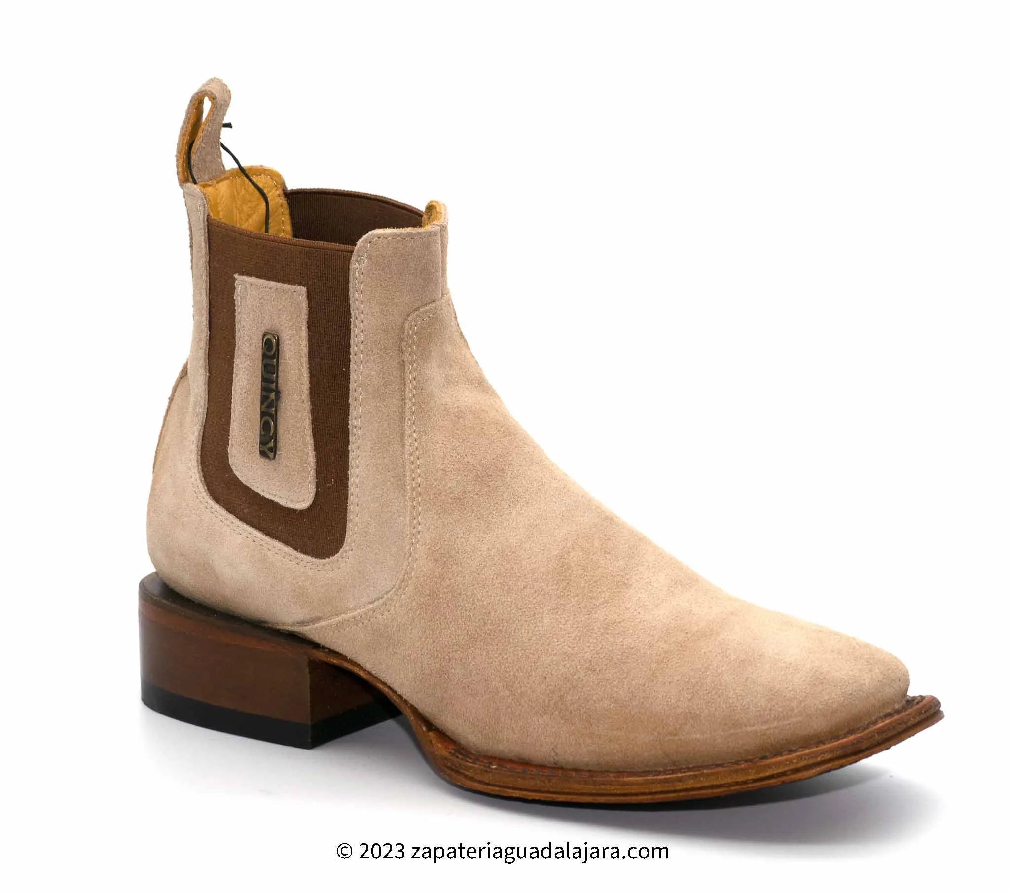 Q82BC6304 MEN  WIDE SQUARE TOE SUEDE ORIX LEATHER BOOT