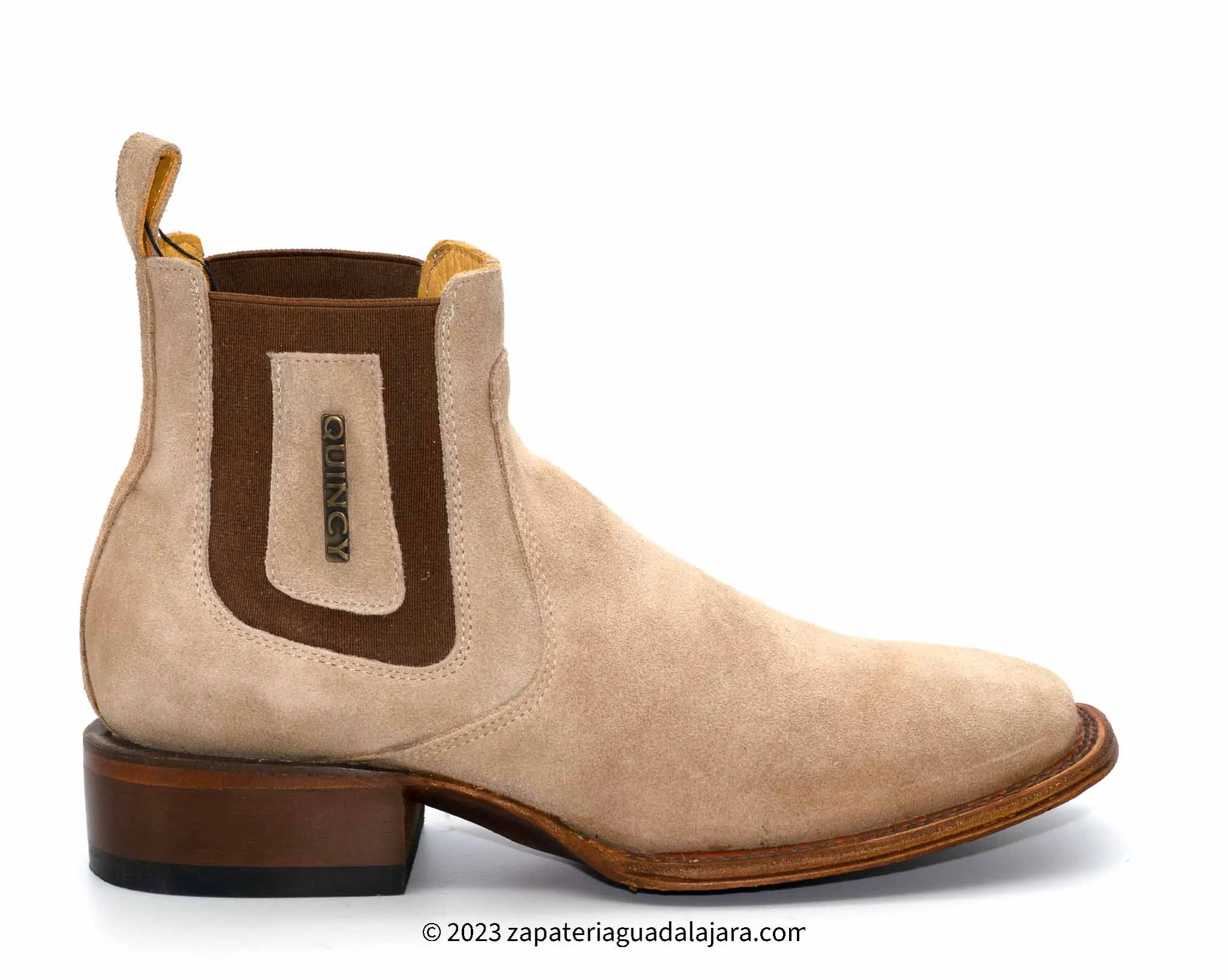 Q82BC6304 MEN  WIDE SQUARE TOE SUEDE ORIX LEATHER BOOT