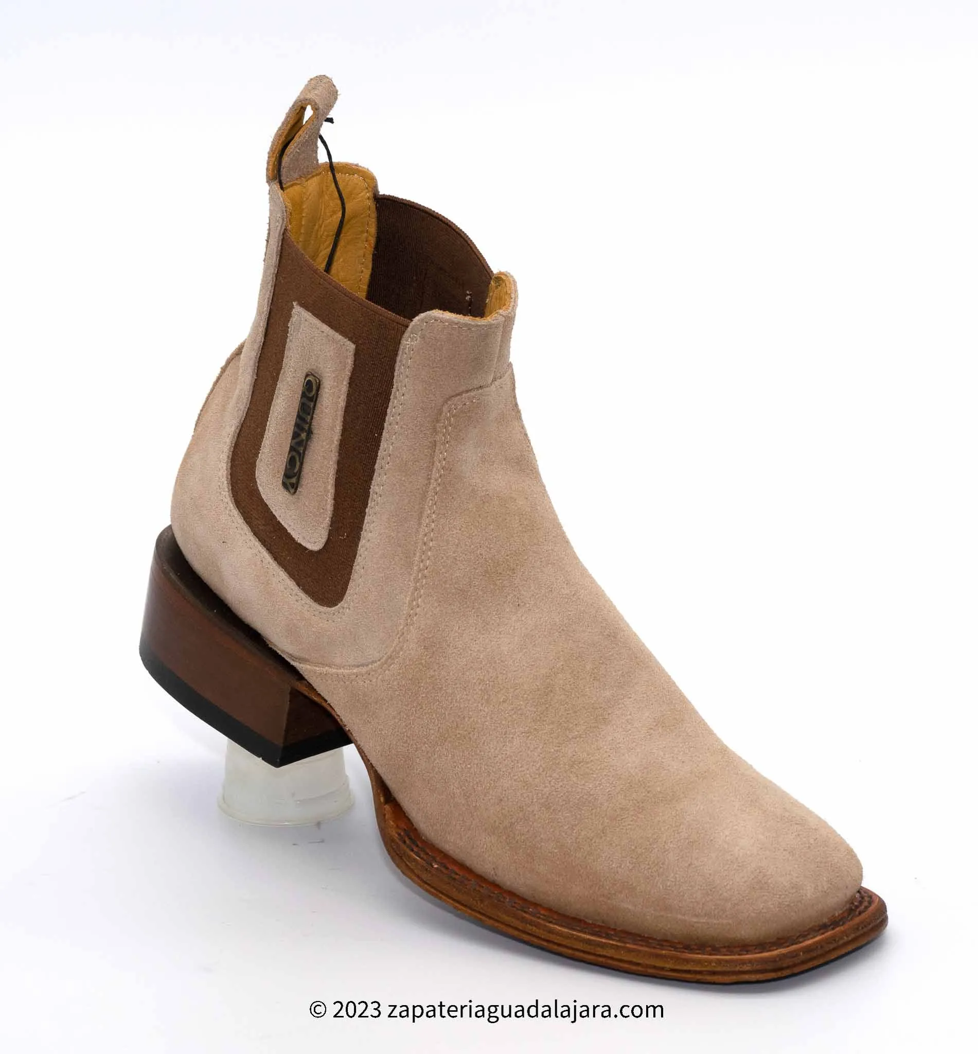 Q82BC6304 MEN  WIDE SQUARE TOE SUEDE ORIX LEATHER BOOT