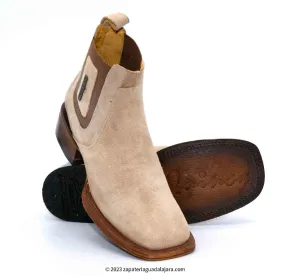 Q82BC6304 MEN  WIDE SQUARE TOE SUEDE ORIX LEATHER BOOT