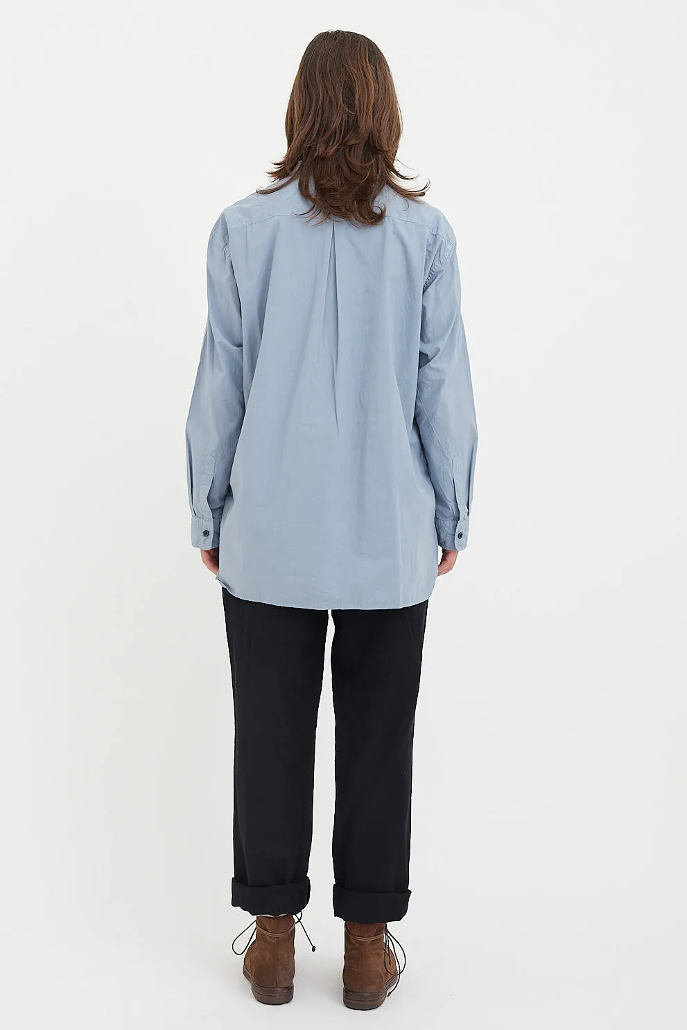 Sage De Cret - Organic Cotton Broad Stand Collar Pullover Shirt