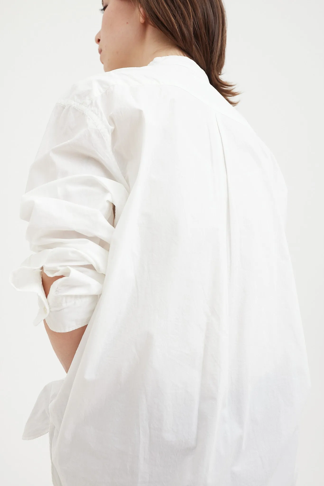 Sage De Cret - Organic Cotton Broad Stand Collar Pullover Shirt