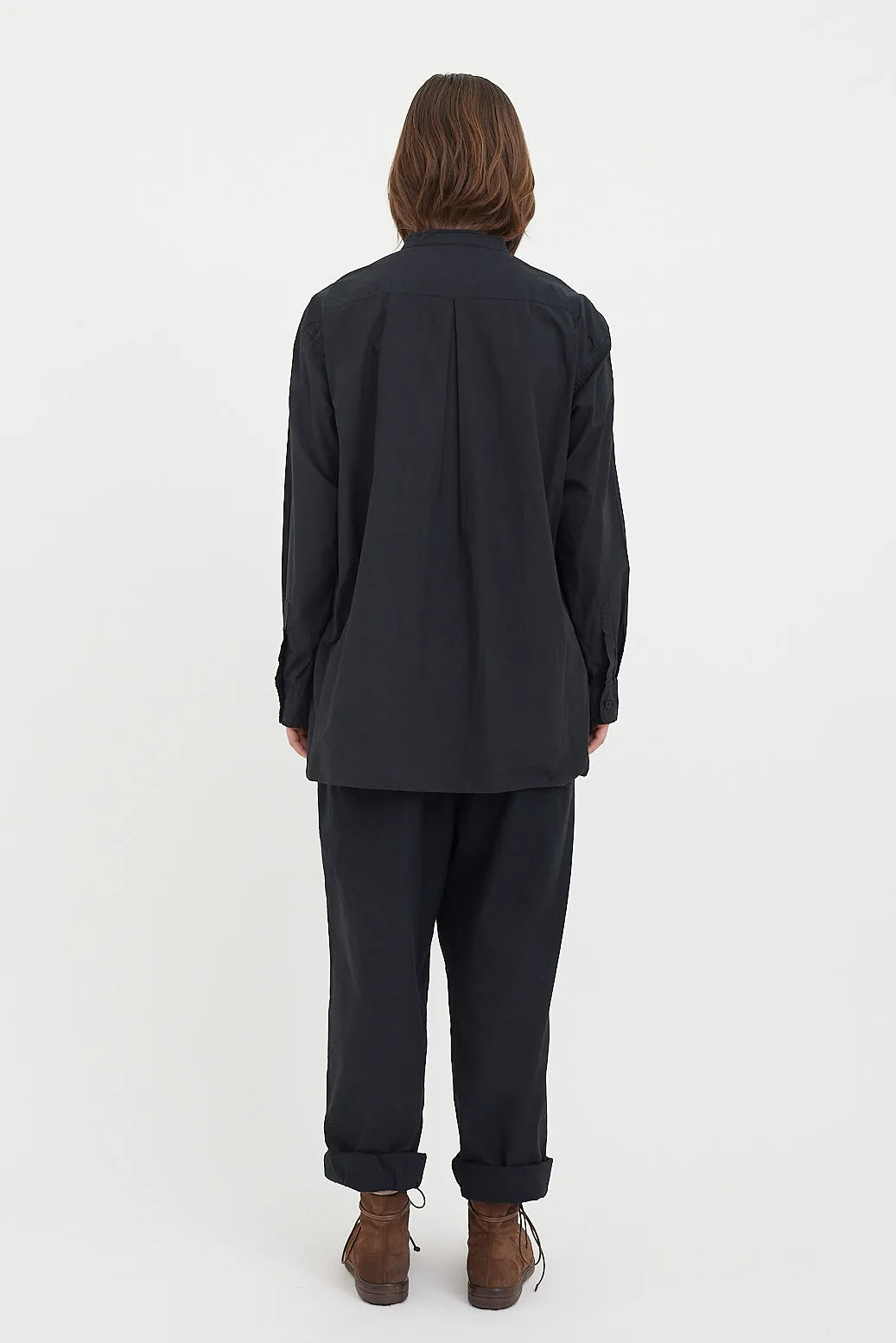 Sage De Cret - Organic Cotton Broad Stand Collar Pullover Shirt