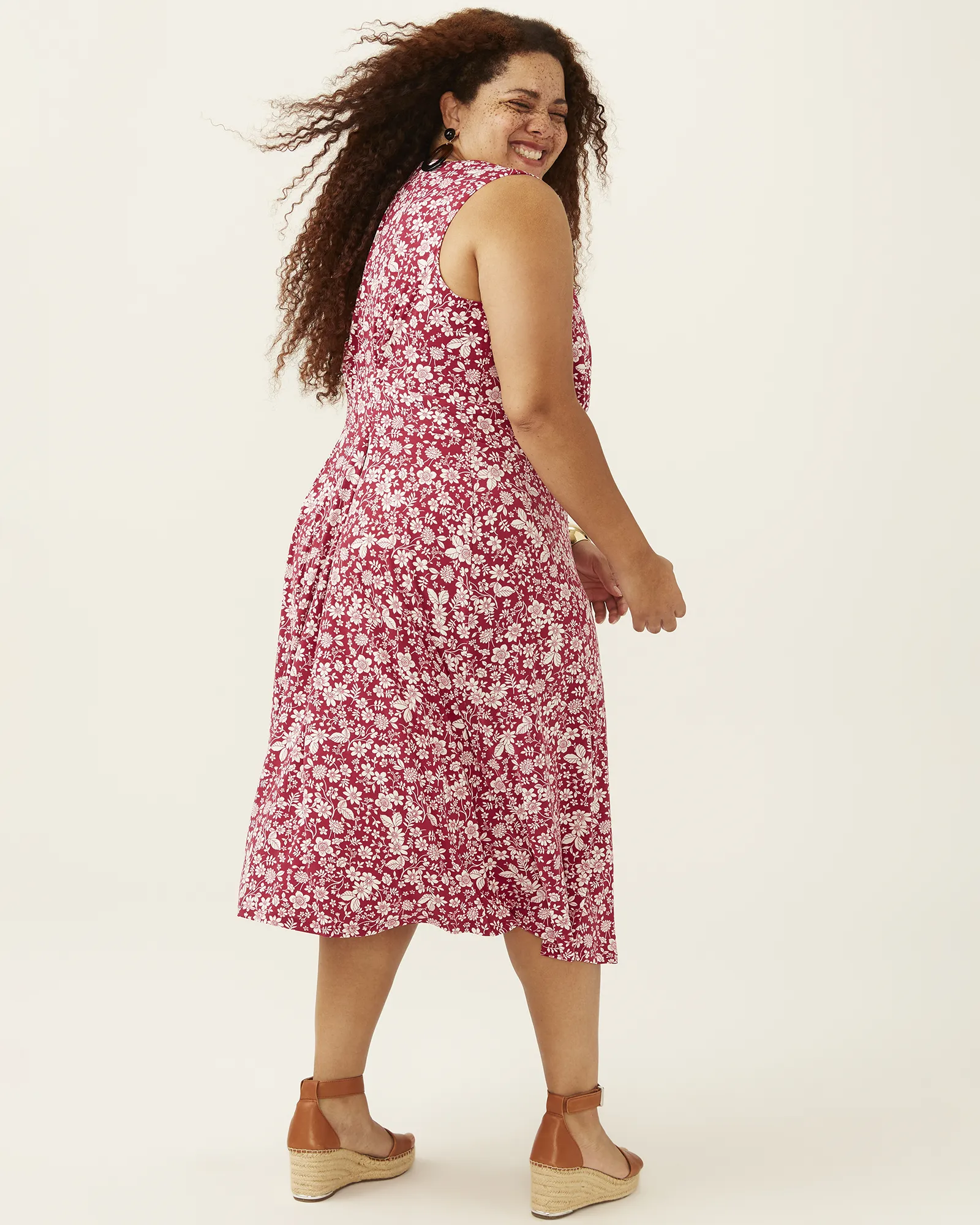 Sammie Garden Party Midi Dress | Magenta / White